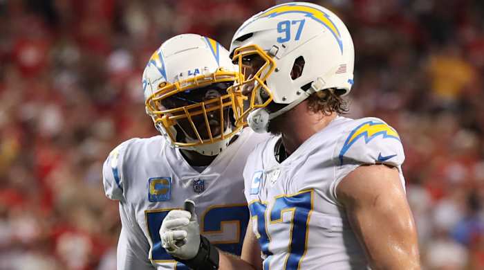 Los Angeles Chargers pass rushers Khalil Mack and Joey Bosa talk.